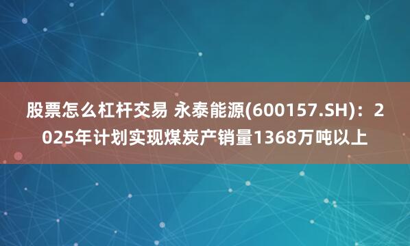 股票怎么杠杆交易 永泰能源(600157.SH)：2025年计划实现煤炭产销量1368万吨以上
