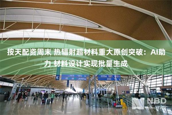按天配资周末 热辐射超材料重大原创突破：AI助力 材料设计实现批量生成