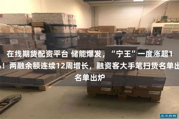 在线期货配资平台 储能爆发，“宁王”一度涨超14%！两融余额连续12周增长，融资客大手笔扫货名单出炉